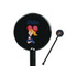 Cheerleader Black Plastic 5.5" Stir Stick - Round - Closeup