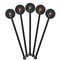 Cheerleader Black Plastic 5.5" Stir Stick - Round - Fan View