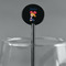 Cheerleader Black Plastic 5.5" Stir Stick - Round - Main