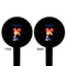 Cheerleader Black Plastic 6" Food Pick - Round - Double Sided - Front & Back