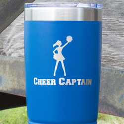 Cheerleader 20 oz Stainless Steel Tumbler - Royal Blue - Double Sided (Personalized)