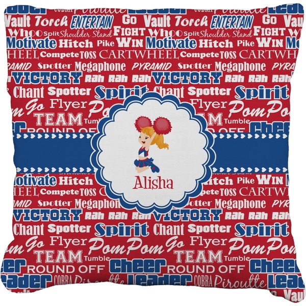 Custom Cheerleader Faux-Linen Throw Pillow 16" (Personalized)