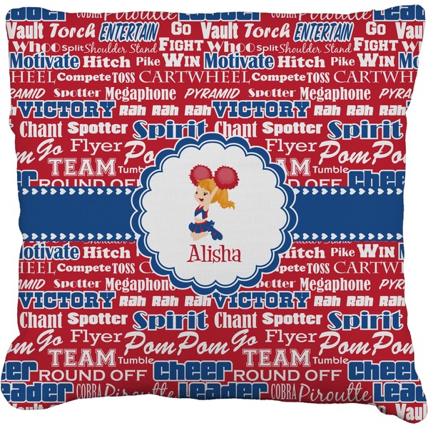 Custom Cheerleader Faux-Linen Throw Pillow 26" (Personalized)