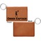 Cheerleader Cognac Leatherette Keychain ID Holders - Front Apvl