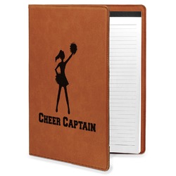 Cheerleader Leatherette Portfolio with Notepad - Large - Double Sided (Personalized)