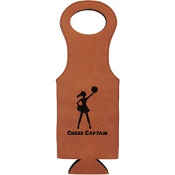 Cheerleader Leatherette Wine Tote - Double Sided (Personalized)