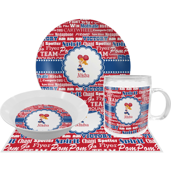 Custom Cheerleader Dinner Set - Single 4 Pc Setting w/ Name or Text