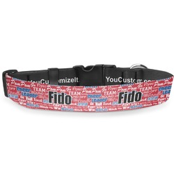 Cheerleader Deluxe Dog Collar - Medium (11.5" to 17.5") (Personalized)