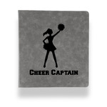 Cheerleader Leather Binder - 1" - Grey (Personalized)