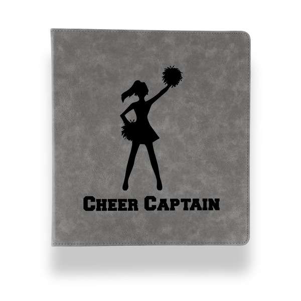 Custom Cheerleader Leather Binder - 1" - Grey (Personalized)