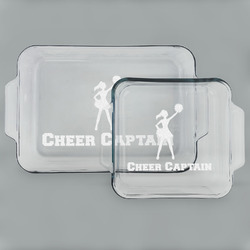 Cheerleader Set of Glass Baking & Cake Dish - 13in x 9in & 8in x 8in (Personalized)
