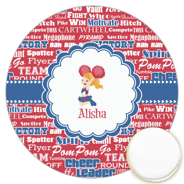 Custom Cheerleader Printed Cookie Topper - 3.25" (Personalized)