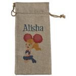 Cheerleader Large Burlap Gift Bag - Front (Personalized)