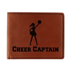 Cheerleader Leatherette Bifold Wallet - Single Sided (Personalized)