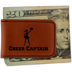 Cheerleader Leatherette Magnetic Money Clip - Double Sided (Personalized)