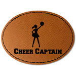 Cheerleader Faux Leather Iron On Patch - Oval (Personalized)