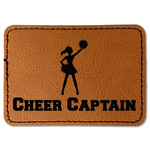 Cheerleader Faux Leather Iron On Patch - Rectangle (Personalized)