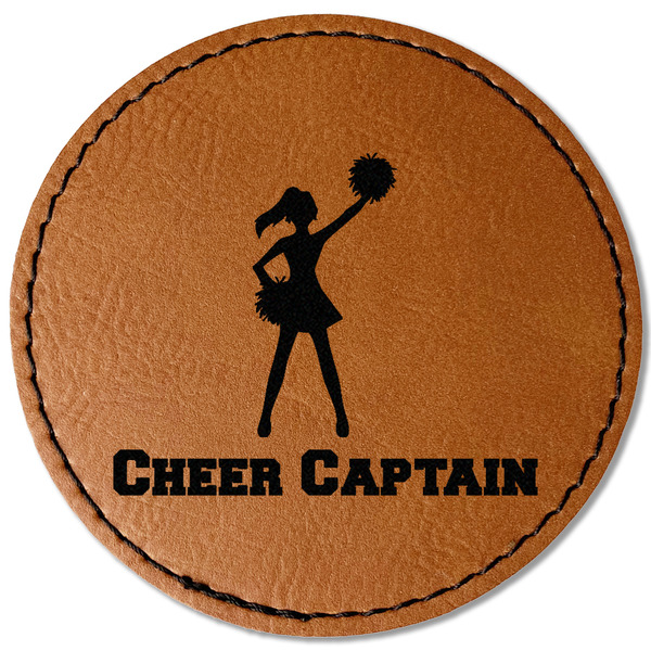 Custom Cheerleader Faux Leather Iron On Patch - Round (Personalized)