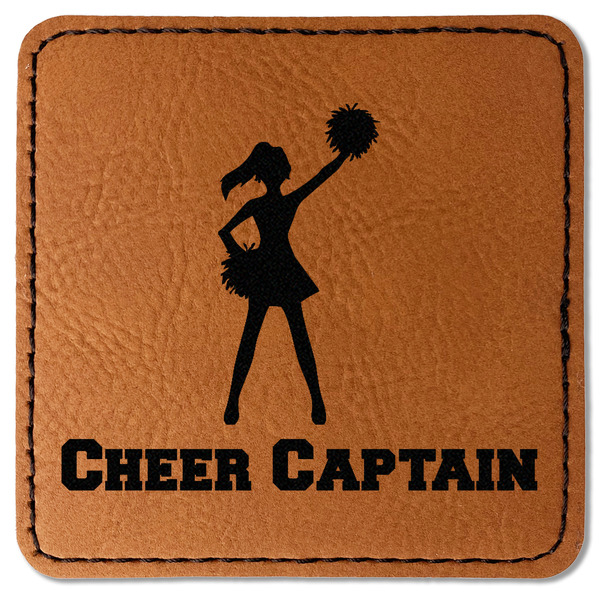 Custom Cheerleader Faux Leather Iron On Patch - Square (Personalized)