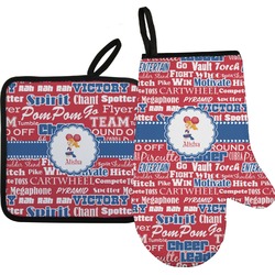 Cheerleader Right Oven Mitt & Pot Holder Set w/ Name or Text