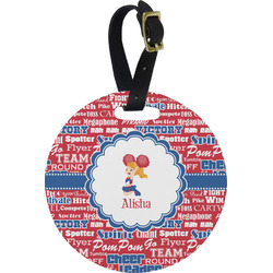 Cheerleader Plastic Luggage Tag - Round (Personalized)