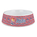 Cheerleader Plastic Dog Bowl - Large (Personalized)