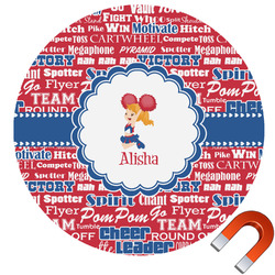 Cheerleader Round Car Magnet - 6" (Personalized)