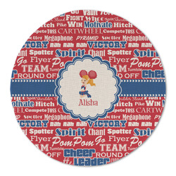 Cheerleader Round Linen Placemat - Single Sided (Personalized)