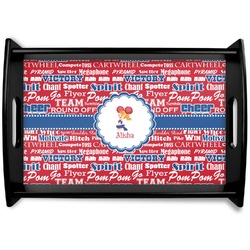 Cheerleader Black Wooden Tray - Small (Personalized)