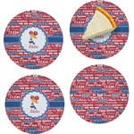 Cheerleader Set of 4 Glass Appetizer / Dessert Plate 8" (Personalized)