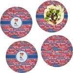 Cheerleader Set of 4 Glass Lunch / Dinner Plate 10" (Personalized)