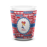 Cheerleader Ceramic Shot Glass - 1.5 oz - White - Single (Personalized)