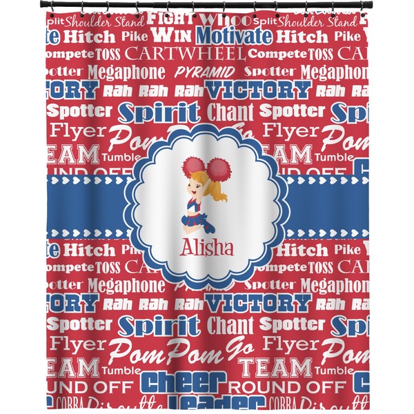 Custom Cheerleader Extra Long Shower Curtain - 70"x84" (Personalized)