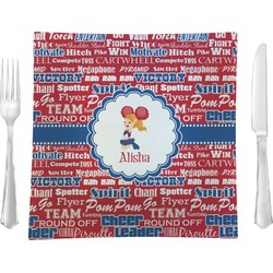 Cheerleader Glass Square Lunch / Dinner Plate 9.5" (Personalized)