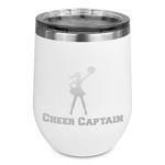 Cheerleader Stemless Stainless Steel Wine Tumbler - White - Single Sided (Personalized)