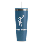 Cheerleader RTIC Everyday Tumbler with Straw - 28oz - Steel Blue - Double-Sided (Personalized)