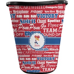 Cheerleader Waste Basket - Double Sided (Black) (Personalized)