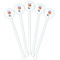 Cheerleader White Plastic 5.5" Stir Stick - Fan View