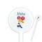 Cheerleader White Plastic 5.5" Stir Stick - Round - Closeup