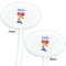 Cheerleader White Plastic 7" Stir Stick - Double Sided - Oval - Front & Back