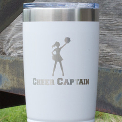Cheerleader 20 oz Stainless Steel Tumbler - White - Double Sided (Personalized)