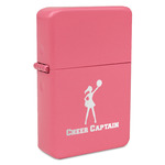 Cheerleader Windproof Lighter - Pink - Single Sided & Lid Engraved (Personalized)