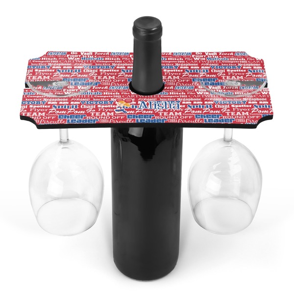 Custom Cheerleader Wine Bottle & Glass Holder (Personalized)