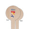 Cheerleader Wooden 4" Food Pick - Round - Single Sided - Front & Back