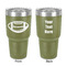 Sports 30 oz Stainless Steel Ringneck Tumbler - Olive - Double Sided - Front & Back