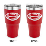 Sports 30 oz Stainless Steel Tumbler - Red - Double Sided (Personalized)