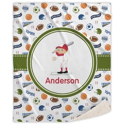 Sports Sherpa Throw Blanket - 60"x80" (Personalized)