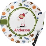 Sports Round Glass Cutting Board - Small (Personalized)