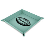 Sports Faux Leather Dice Tray - 9" x 9"  - Teal (Personalized)