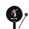 Sports Black Plastic 5.5" Stir Stick - Round - Closeup